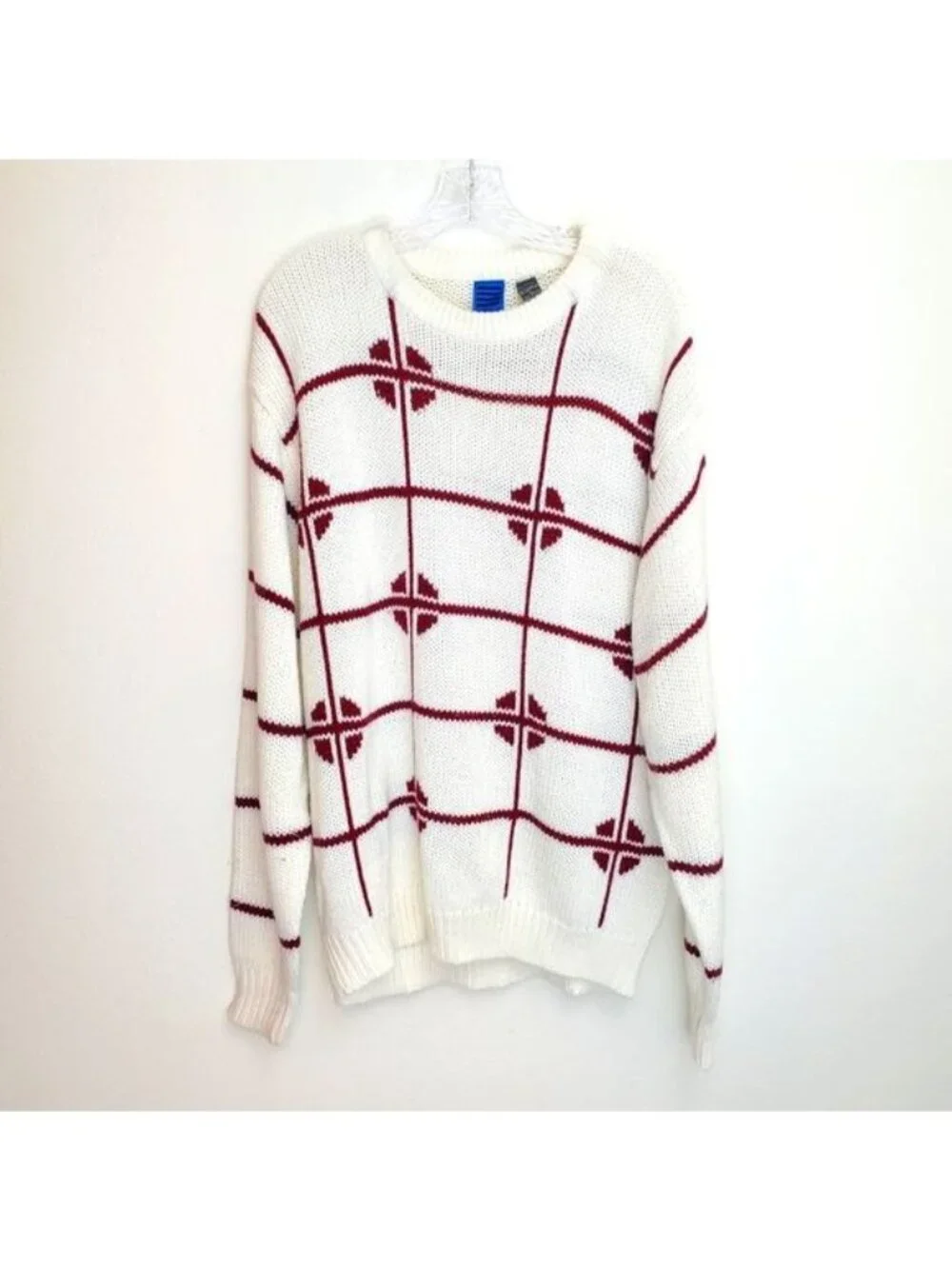 Vintage Gitano Men's knit sweater grid print